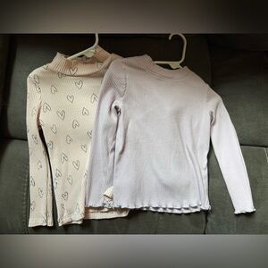 Ribbed long sleeve girls shirts